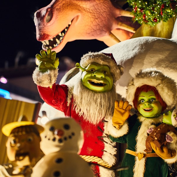 Shrek family in Christmas parade