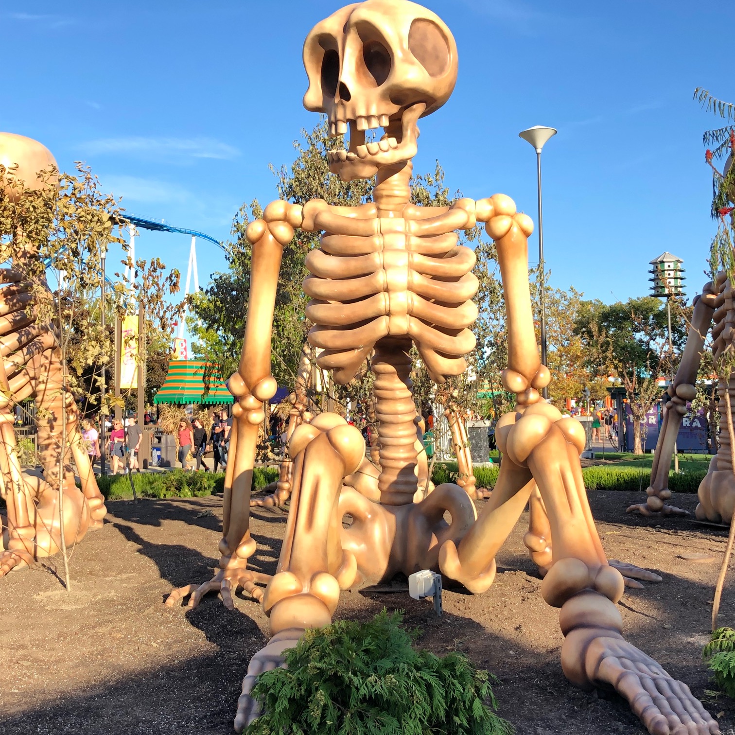 Halloweekends features larger than life Halloween decorations.