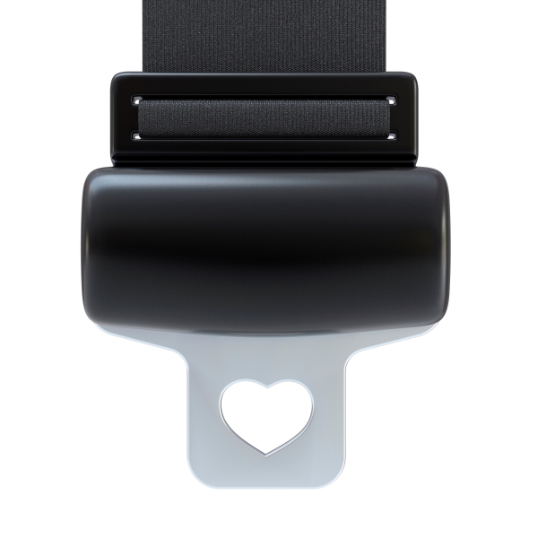car seat belt with a heart