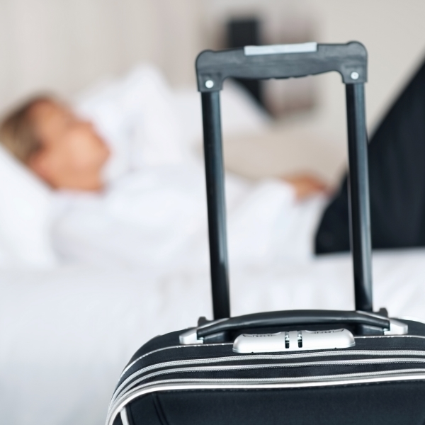 luggage in hotel room 