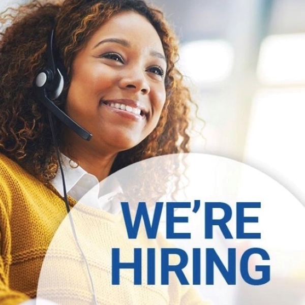 we're hiring woman with headset