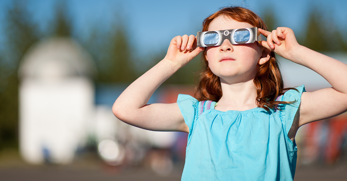 Girl viewing eclipse