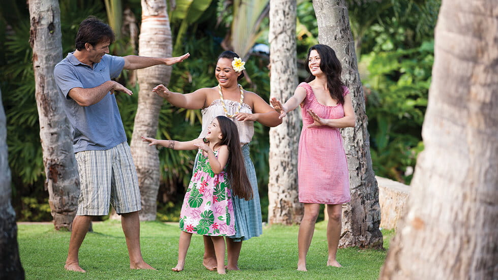 Families can have fun learning a traditional Hawaiian hula dance. Photo courtesy of the Polynesian Cultural Center