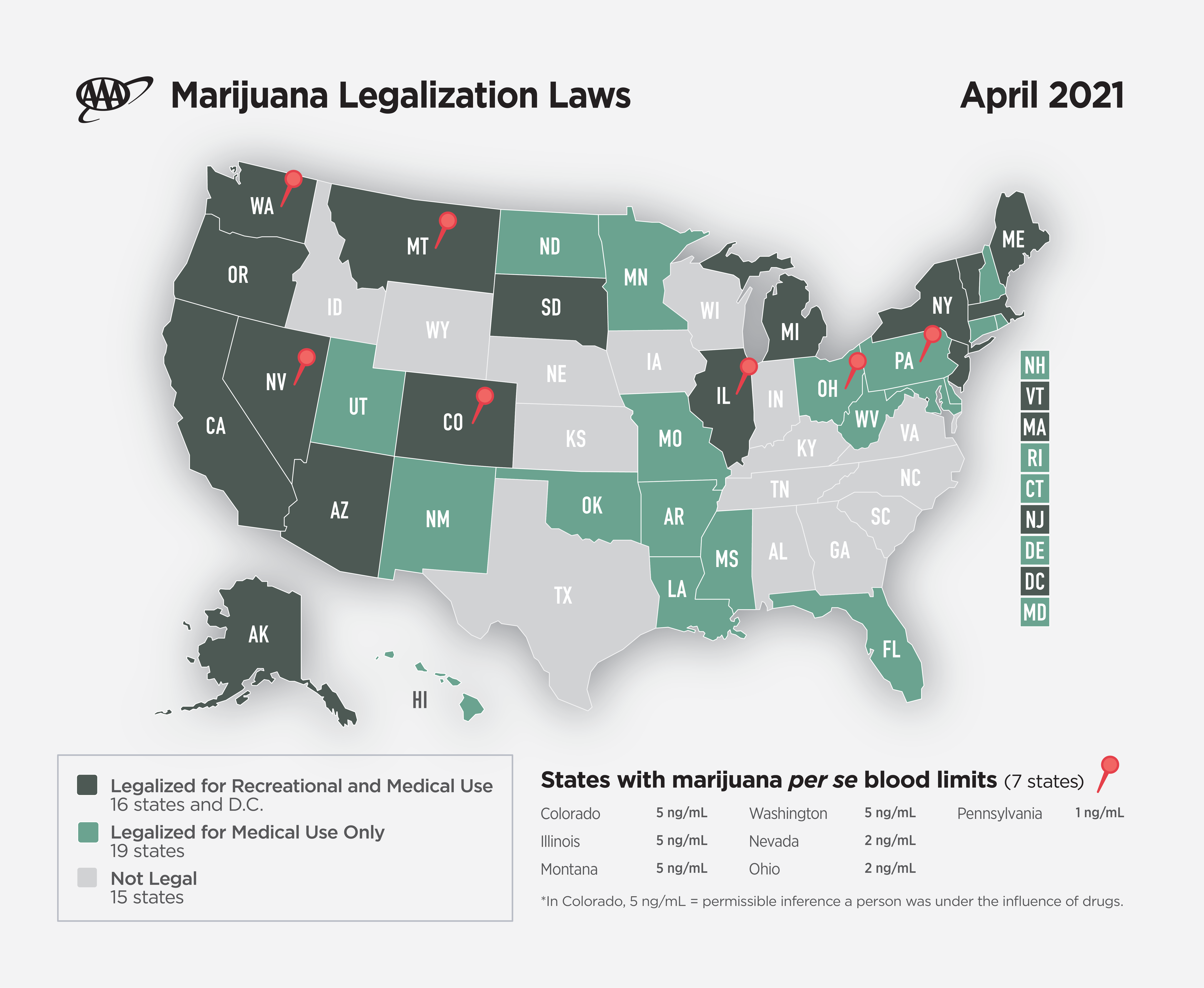 US marijuana legislation map