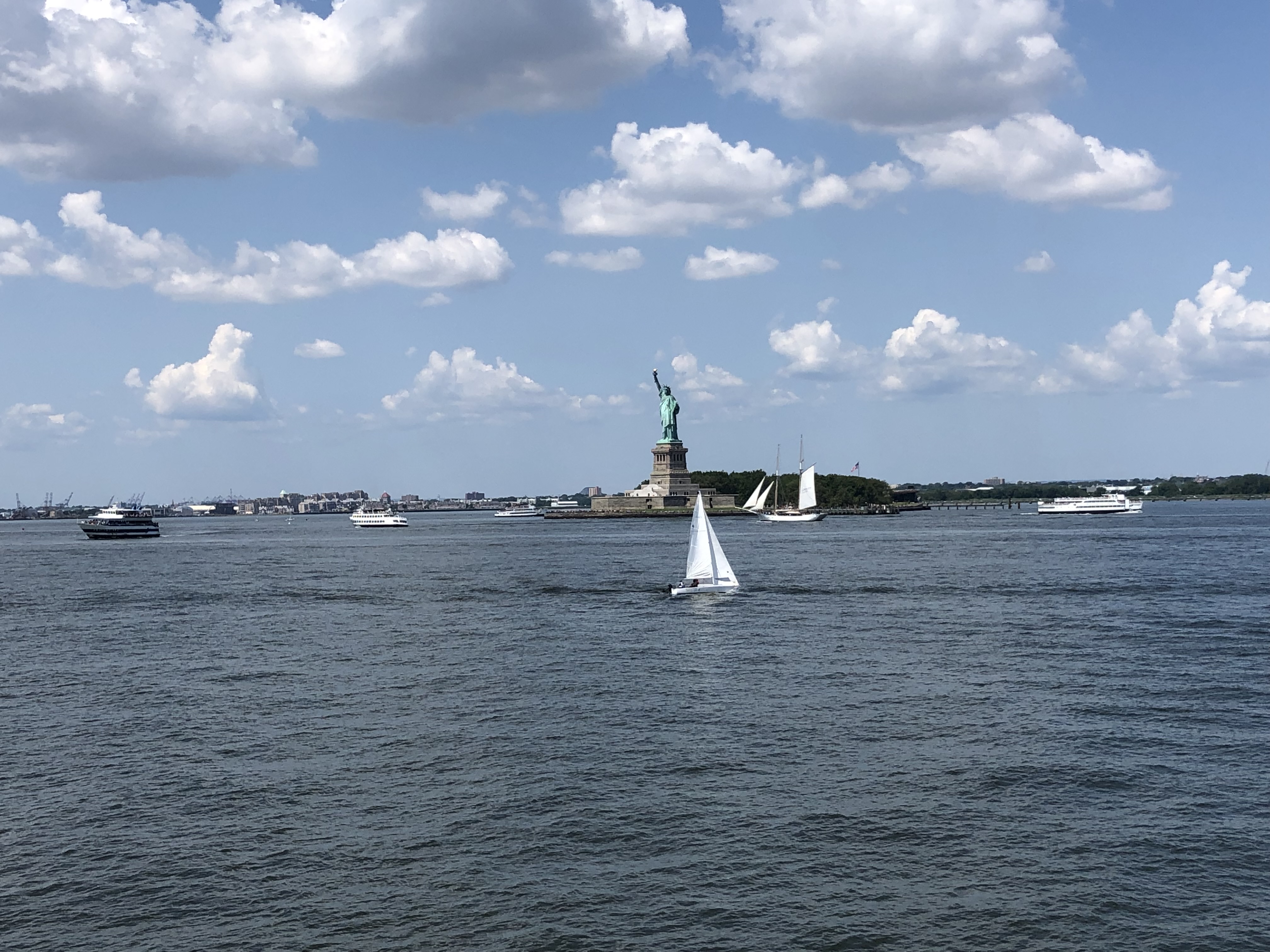 statue of libery from staten island ferry