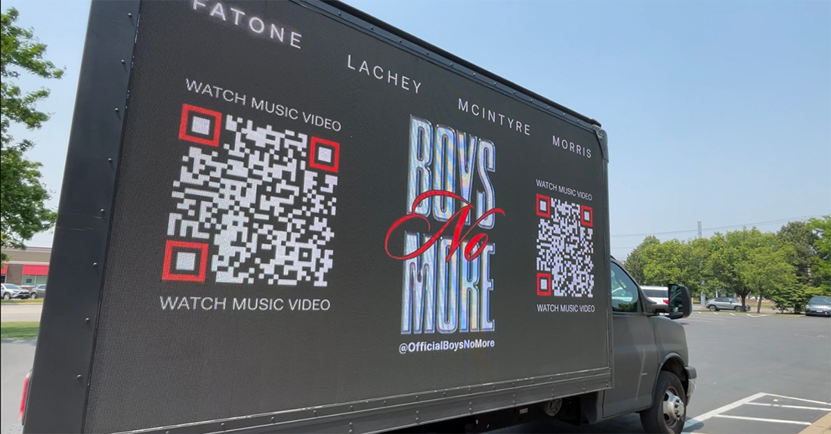 Boys No More mobile billboard