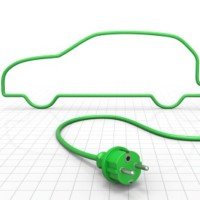 electric car graphic green