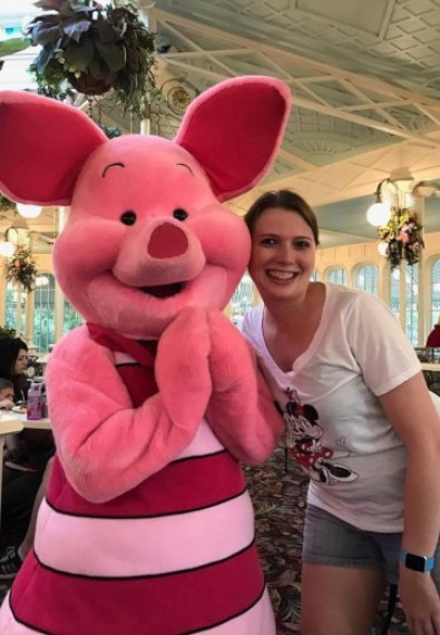 Bethany with Piglet